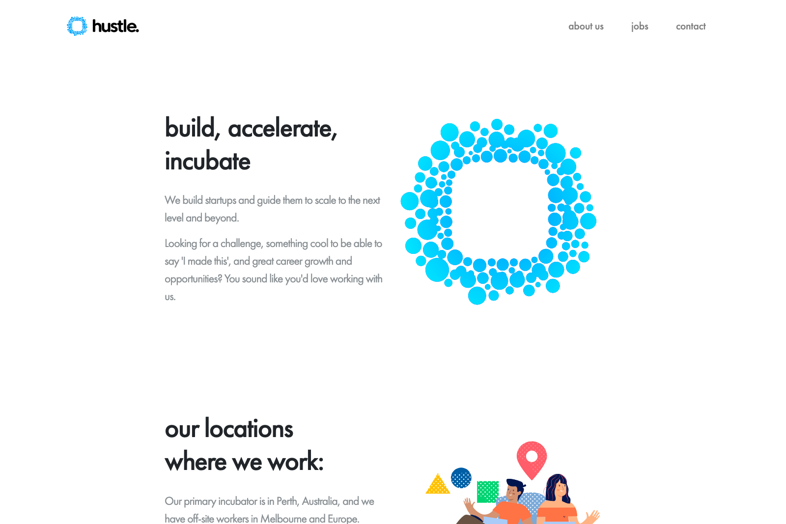 Hustle software company website screenshot