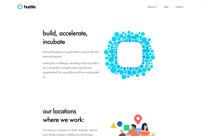 Hustle software company website screenshot