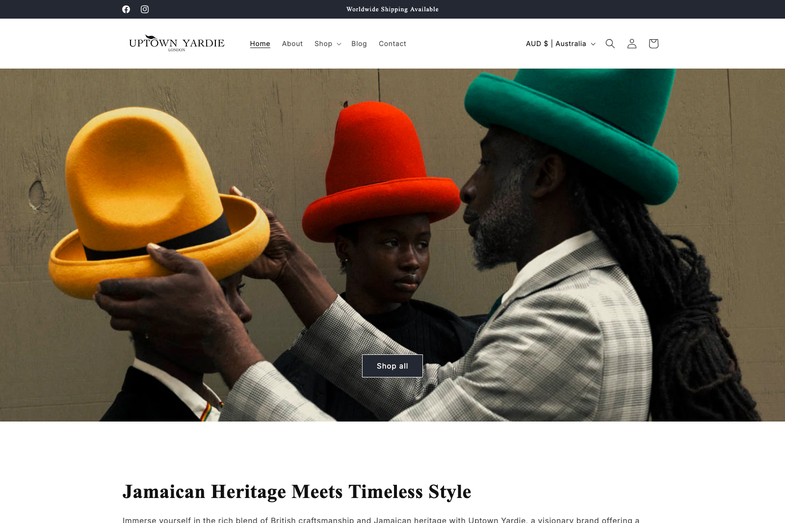 Uptown Yardie website screenshot